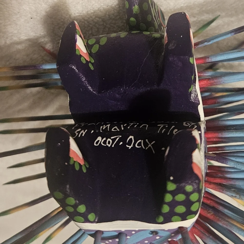 Hand Crafted Oaxacan Mexican Large Alebrije Wood Porcupine Colorful  Beautiful - Picture 5 of 6